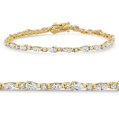 4.10Ct Diamond Angie Tennis Bracelet Yellow Gold Lab Grown