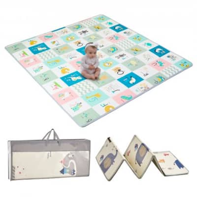 71"x79" Baby Play Mat Kids Crawling Soft Activity Floor Playmat 2 Side - Multi