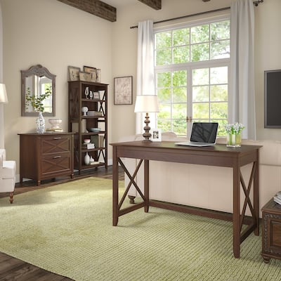 Key West 48W Writing Desk with Cabinet and Bookcase by Bush Furniture