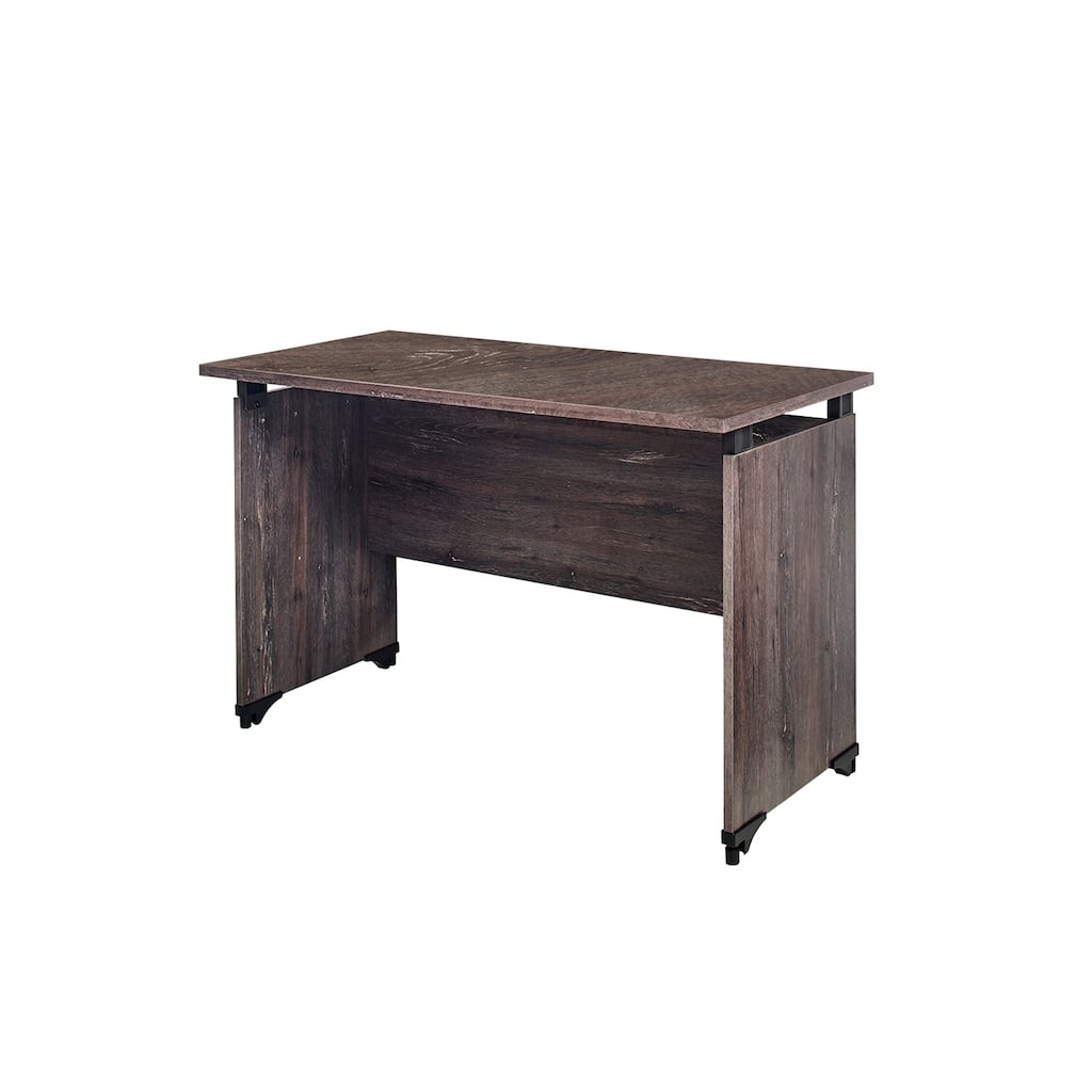 Retro Writing Desk - Rustic Gray Wood Desk for Home Office - Compact Computer Table