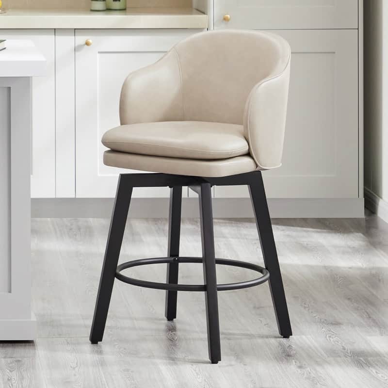 Spruce & Spring Kaylee Modern Swivel Counter Height Bar Stools with Arm