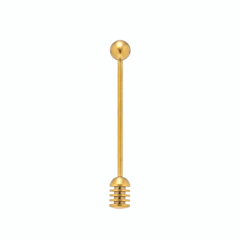 Stainless Steel Honey Dipper - 6.5"L x 0.8"W x 0.8"H - Gold - 6.5"L x 0.8"W x 0.8"H