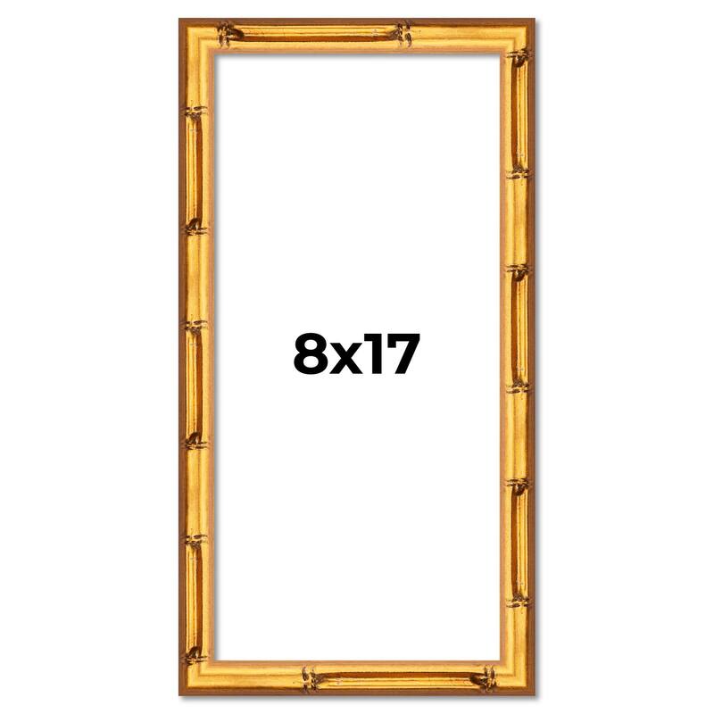 8x17 Frame Gold Bamboo Picture Frame Modern Photo Frame Includes UV Acrylic Shatter Guard Front Acid Free Foam Backing Board
