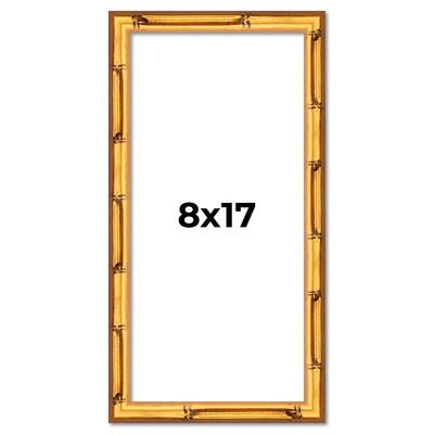 8x17 Frame Gold Bamboo Picture Frame Modern Photo Frame Includes UV Acrylic Shatter Guard Front Acid Free Foam Backing Board