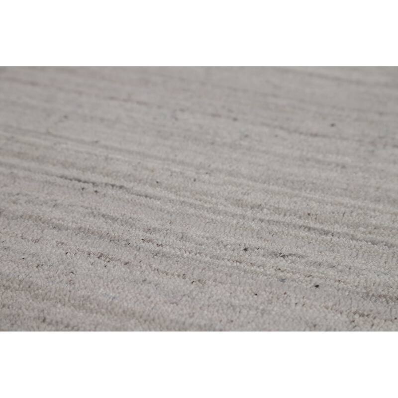 Silver Gray Striped Gabbeh Oriental Area Rug Hand-Knotted Silk Carpet - 9'3" x 11'7"