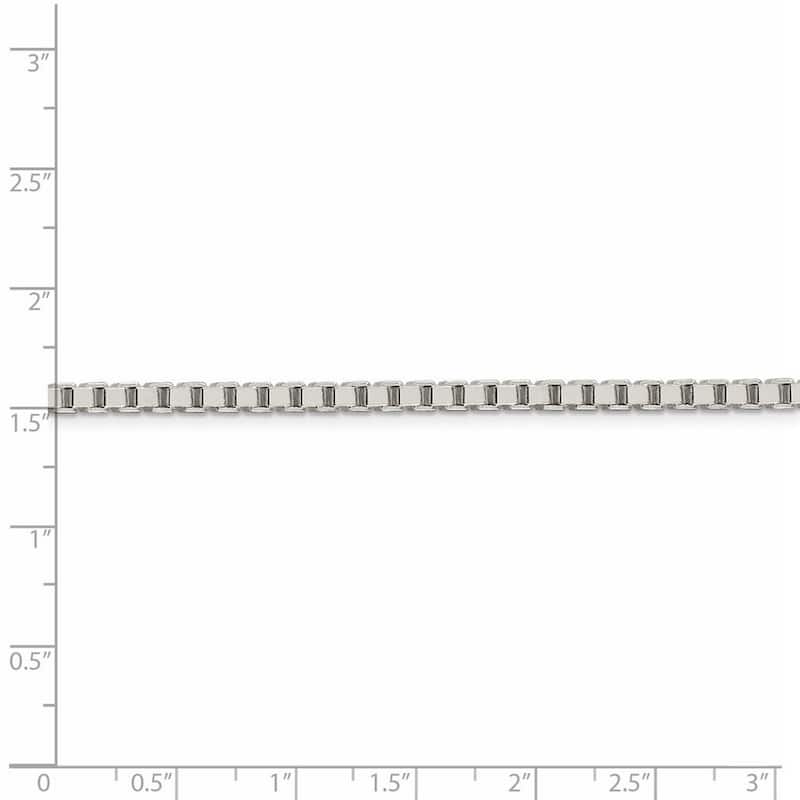 Curata 925 Sterling Silver 3.25mm Box Chain Necklace for Men Options: 18 20 22 24 30