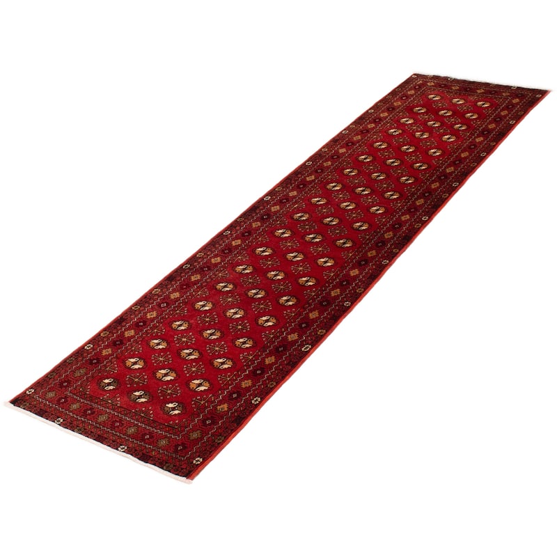 ECARPETGALLERY Hand-knotted Baluch Red Wool Rug - 2'6 x 9'6