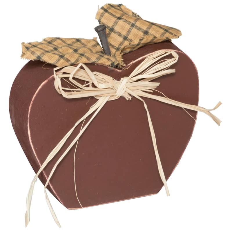 Farmhouse Chunky Apple Decoration - Burgundy