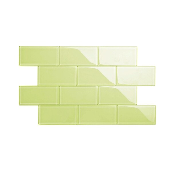 olive green glass subway tile