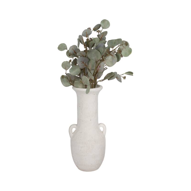 Ceramic Nomad Rough Finish Amphora Vase - White, 19"