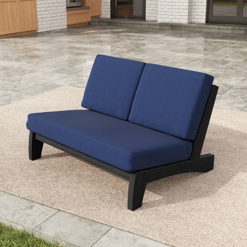 Outdoor Patio Furniture Acacia Wood Club Chair Set with All-Weather Cushions