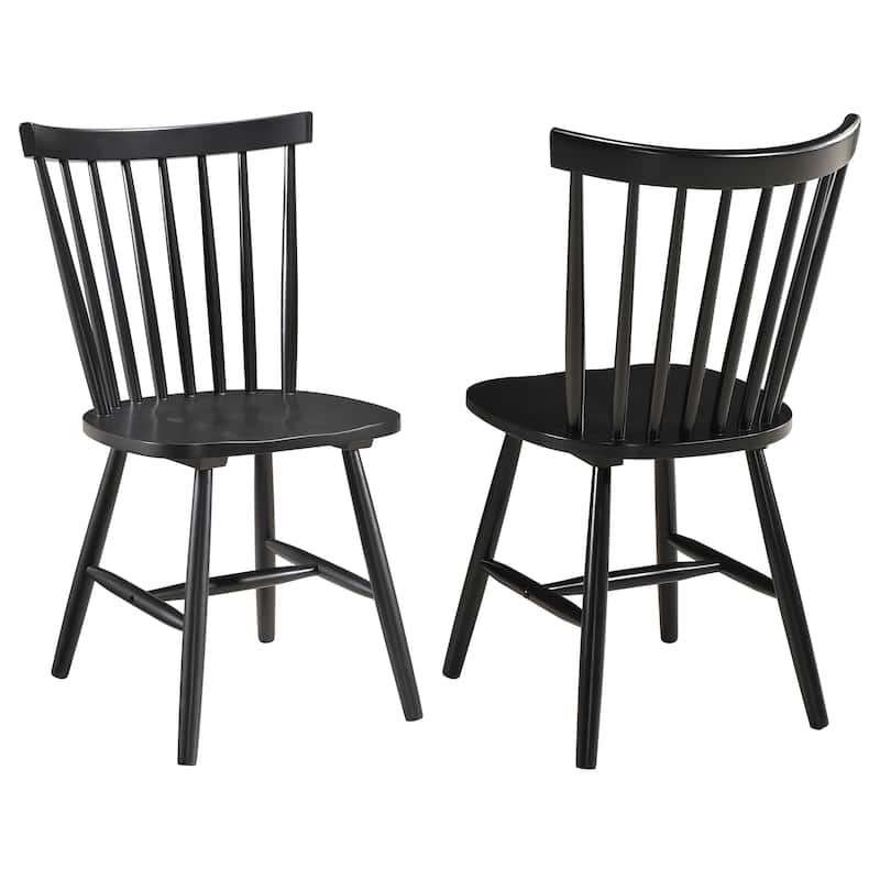 Hollyoak Black Windsor Wood Dining Side Chair (Set of 2) - Set of 2 - Black - Short