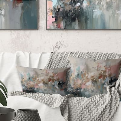 Designart "Brushstroke Abstract Painting I" Abstract Printed Throw Pillow