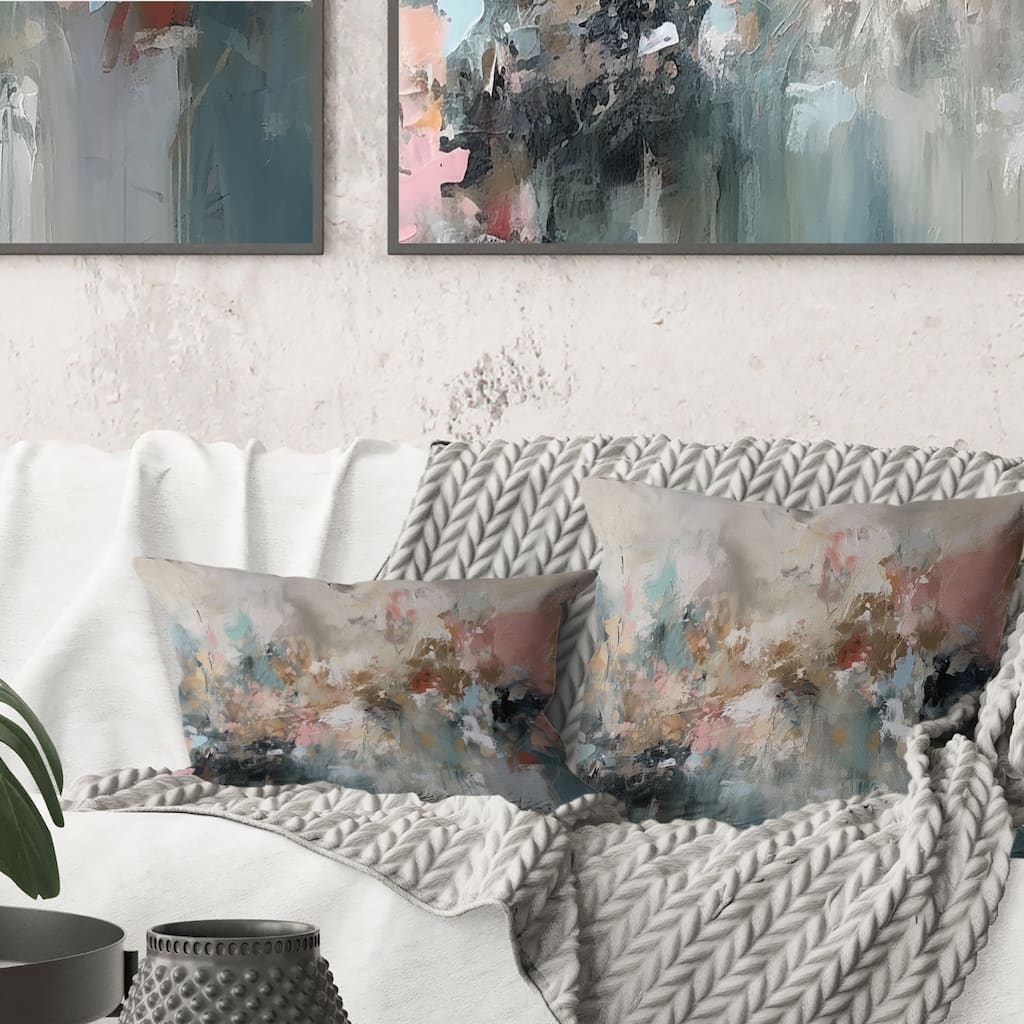 Designart "Brushstroke Abstract Painting I" Abstract Printed Throw Pillow