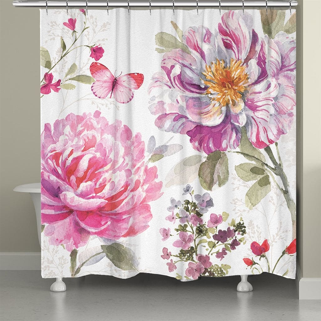 Laural Home Obviously Pink Shower Curtain 71x72