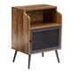 preview thumbnail 5 of 7, Mid Century Modern Nightstand with Storage Shelf--Brown/Black