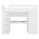 preview thumbnail 31 of 78, Twin/Full Size Loft Bed with Bulit-in Desk and Wardrobes, Solid Wood Kids Loft Bedframe with 4 Drawers and Storage Shelves