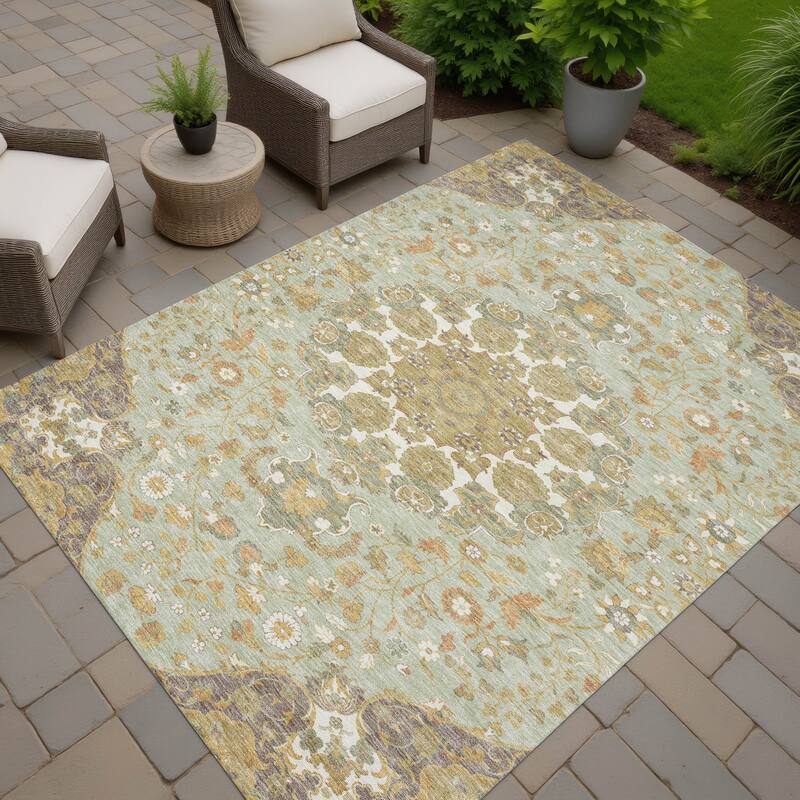Machine Washable Indoor/ Outdoor Global Eckley Chantille Rug