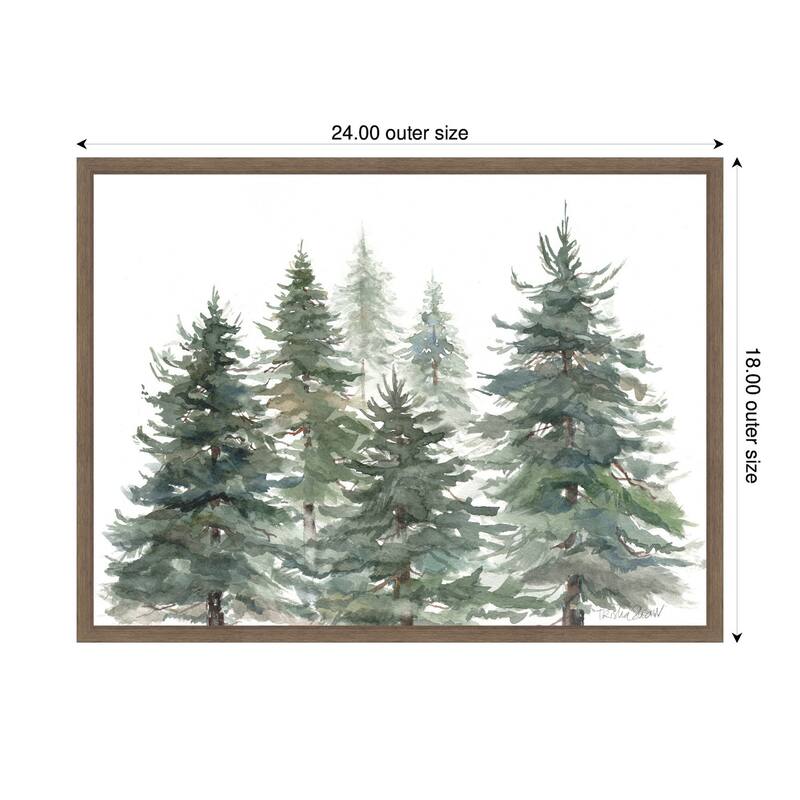 Kate and Laurel Sylvie Framed Canvas Pines And Evergreens by Patricia Shaw