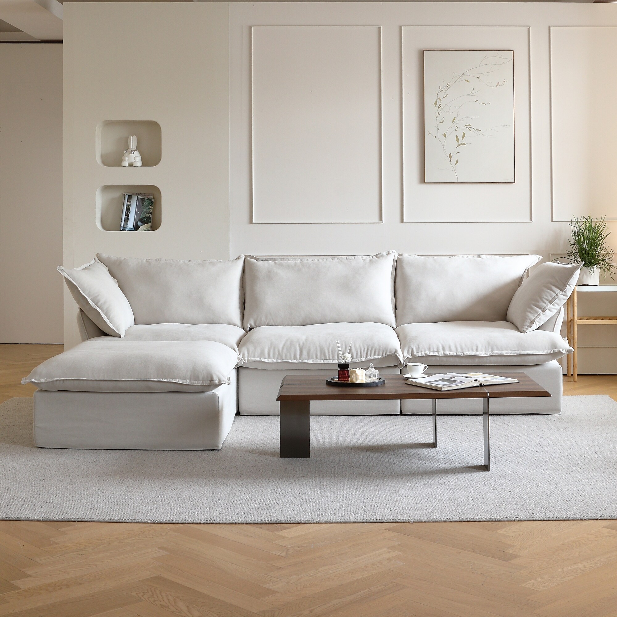 Synthetic microfiber sale sectional
