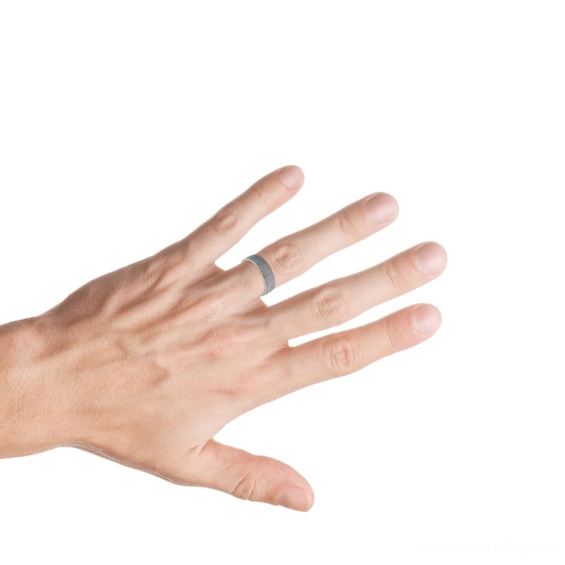 5mm Black & Yellow Gold Two Tone Ring Mens Wedding Band