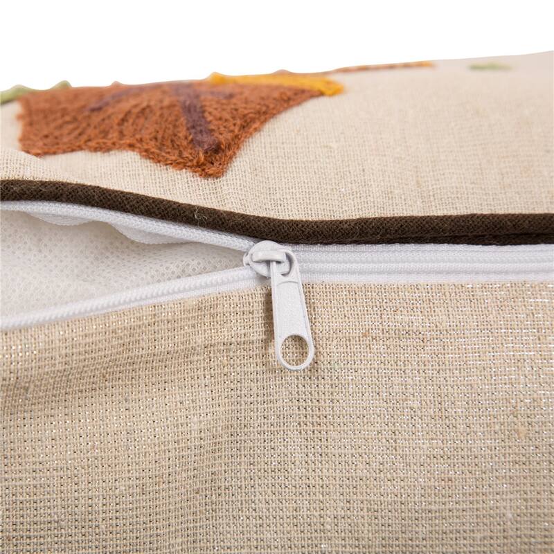 Glitzhome Farmhouse Thanksgiving Harvest Turkey Embroidered Pillow or Pillow Cover