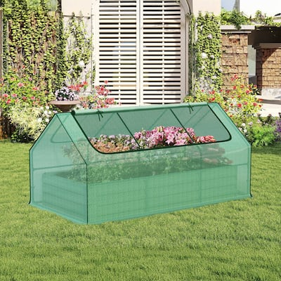 Aoodor Outdoor Raised Garden Bed 6' x 3' x 1' Reinforced Galvanized Steel Planter Box