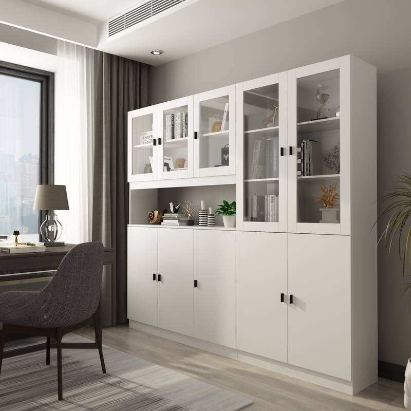 Timechee Combined Bookcase Kitchen Cabinet Media Cabinet Pantry