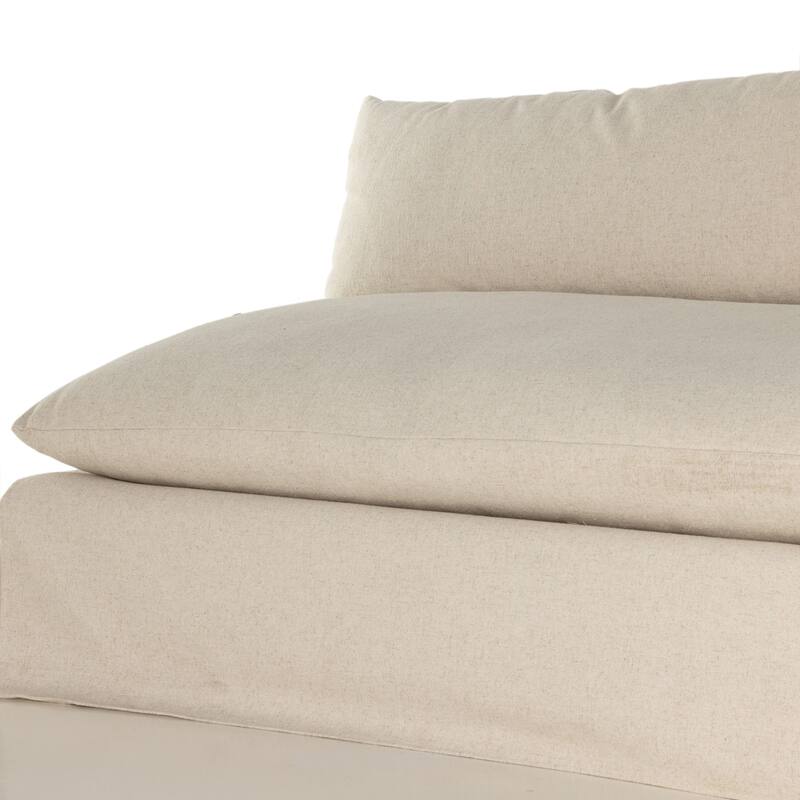 Hugh Slipcover Armless Sofa-74"-Antwerp Natural