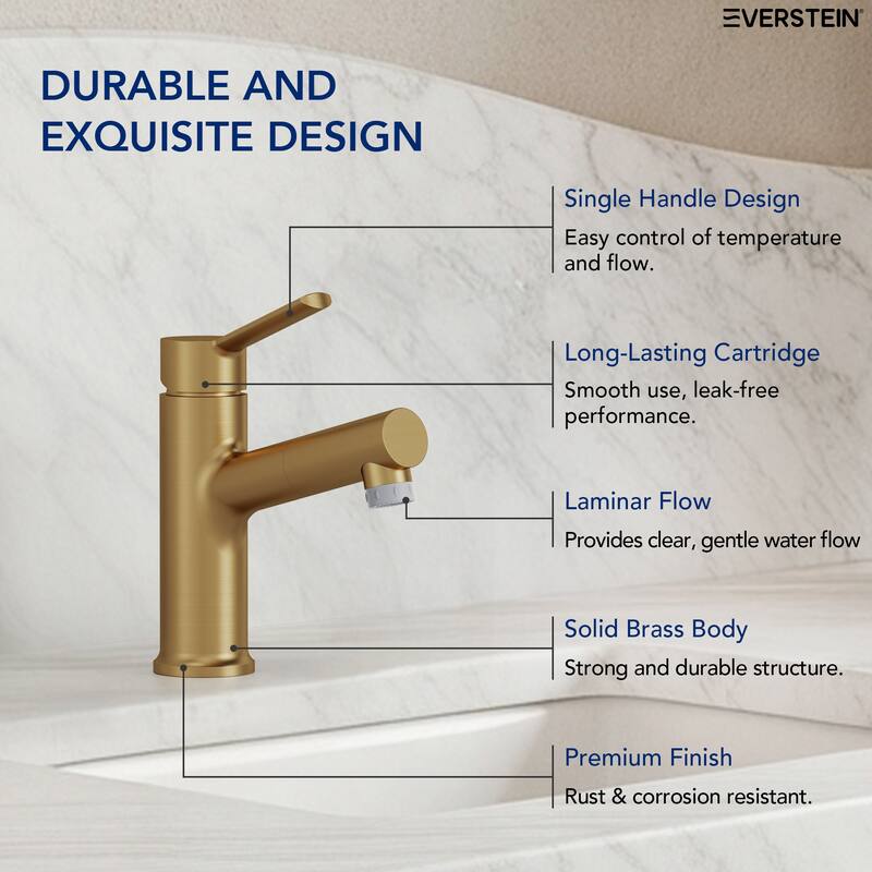 Single Handle Single Hole Bathroom Faucet with Pop‑Up Drain