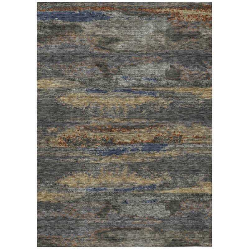 HomeRoots Abstract Transitional Rectangle Outdoor Rug
