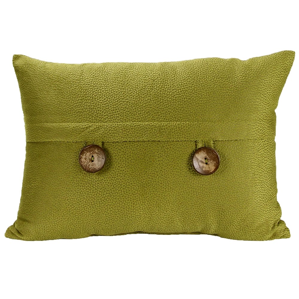 20" x 14" Solid Reversible Indoor Lumbar Throw Pillow with Buttons