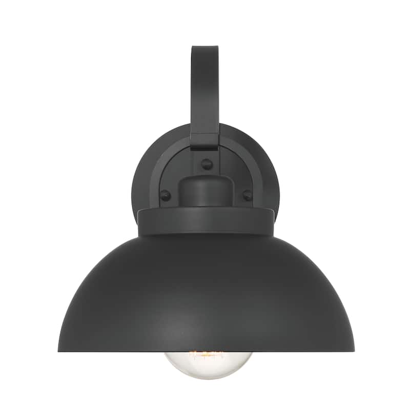 Easton Metal Shade and Exposed Bulb Wall Mounted Outdoor Light - 10.5"L x 9.0"W x 12.4"H