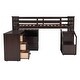preview thumbnail 8 of 7, Espresso Low Study Twin Size Loft Bed with Storage Steps and Portable, Desk