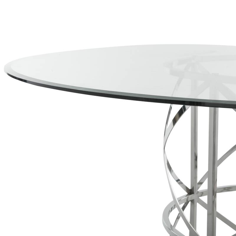 SAFAVIEH Couture Ren 54-inch Glass Top Dining Table - 54"W x 54"D x 30"H