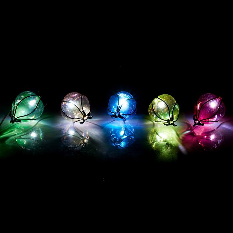 Solar Colorful Air Balloons String Lights with Cool White LED