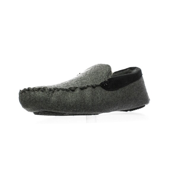 mens grey moccasin slippers