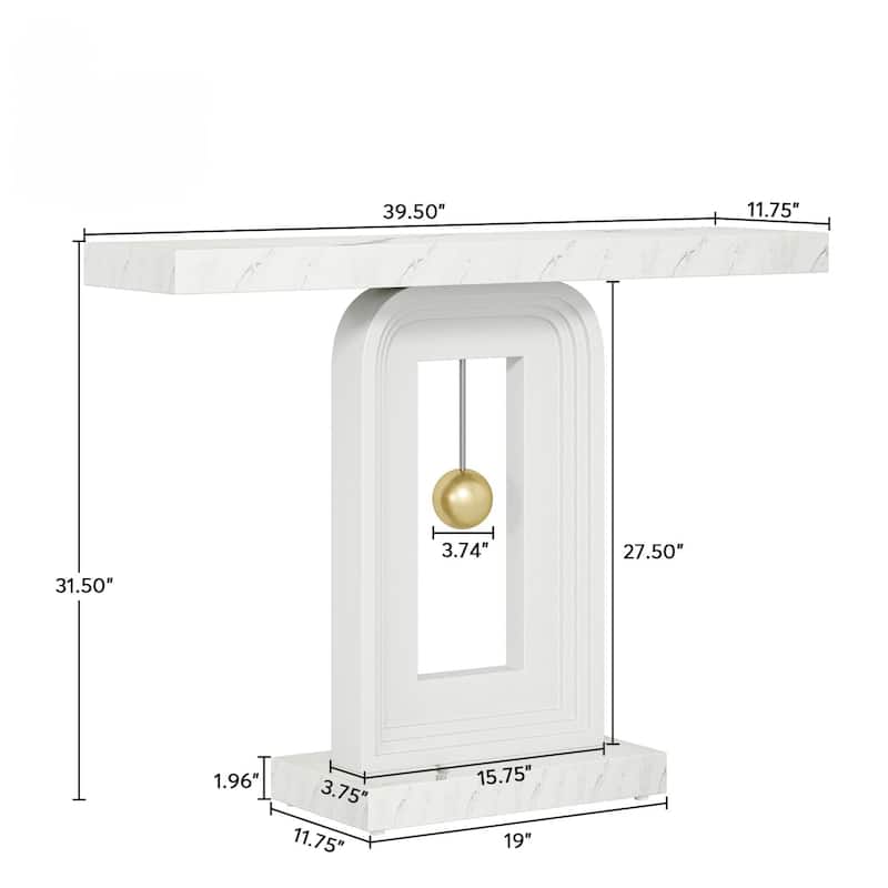 40" Modern Contemporary Console Table with Geometric Base