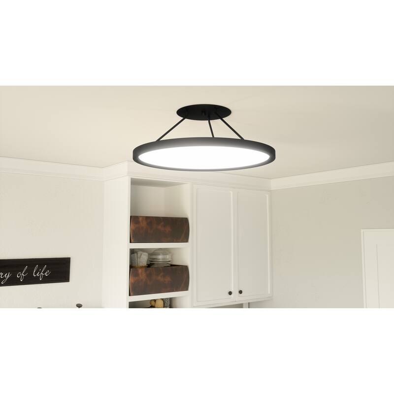 Outskirts Integrated LED Earth Black Semi-Flush Mount - Earth Black