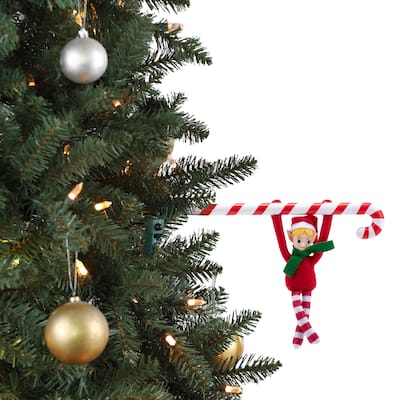 6 in. Animated Candy Cane Elf Acrobat