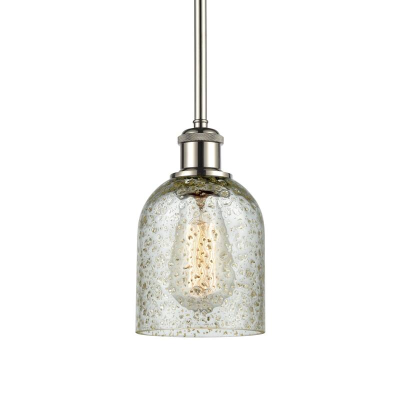 Innovations Lighting 516-1S-10-5 Caledonia Pendant Caledonia 5" Wide - Mica / Polished Nickel