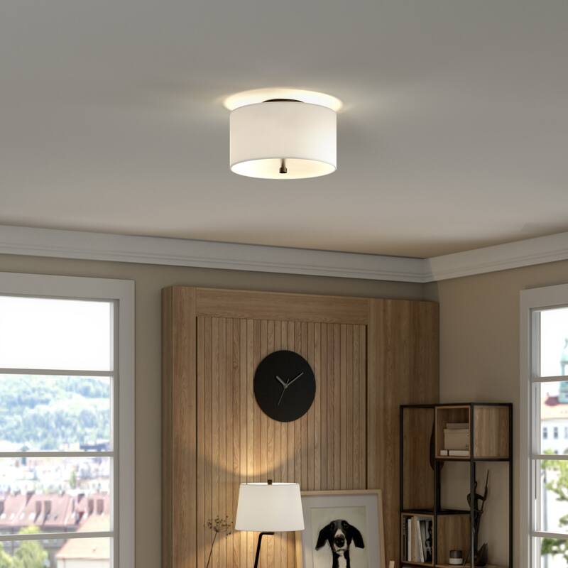 Ellis Flush Mount with Fabric Shade