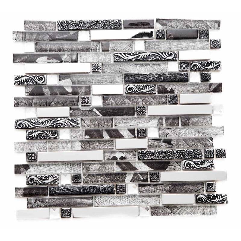 The Tile Life Victory 1x3 Black Glass Brick Backsplash Wall Tile