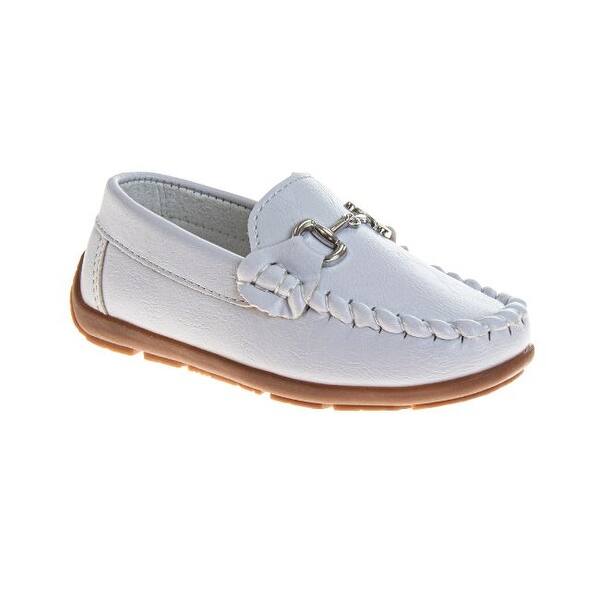 slide 2 of 5, Josmo Toddler Boys Loafer Shoes: Penny Loafer Casual Slip-On Moccasin Flats for Boys' Dress Shoes (Toddler) 10 - White