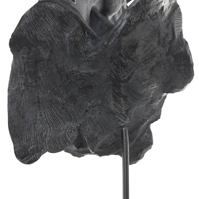 Resin Horse Bust Inspired Decorative Sculpture with Black Stand - Black - Roche River Decor