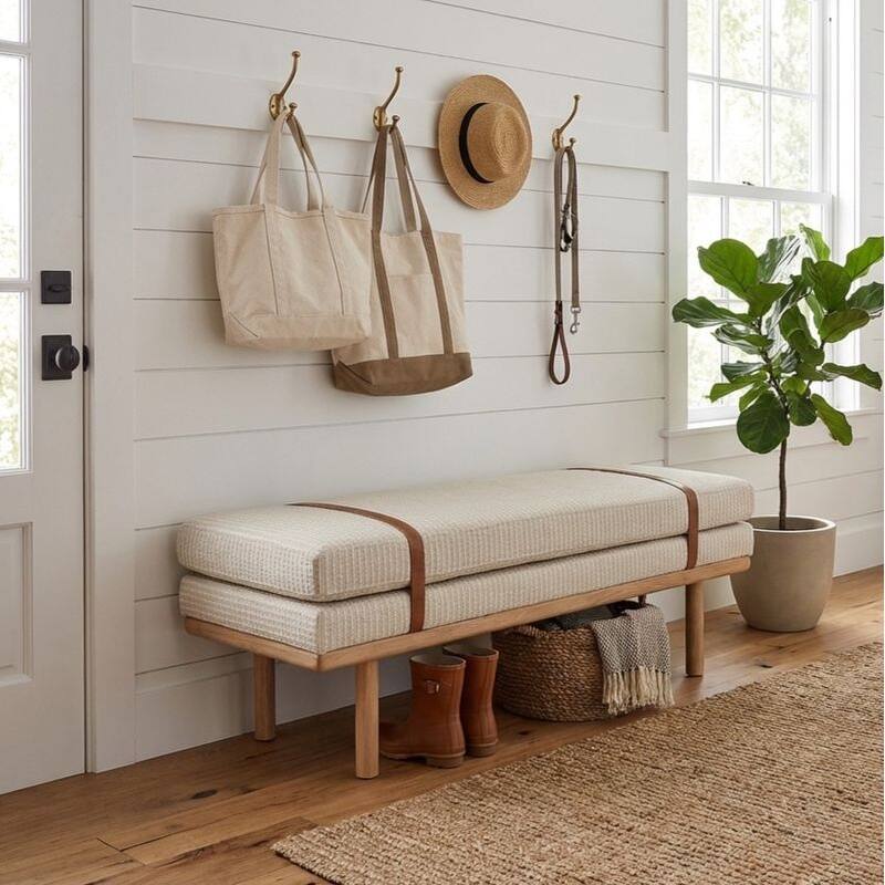 Option Cream Woven with White stripe