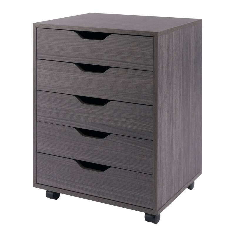 Halifax 5-Drawer Mobile Cabinet Charcoal Finish