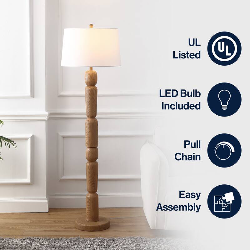 Rustara 61.5" Resin/Iron LED Floor Lamp, By JONATHAN Y - 1-Light