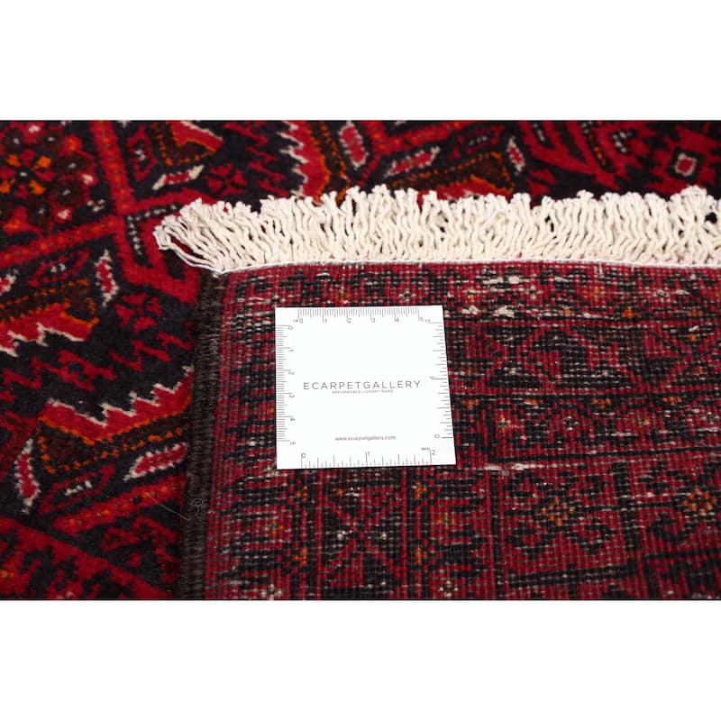 ECARPETGALLERY Hand-knotted Teimani Red Wool Rug - 3'7 x 6'4
