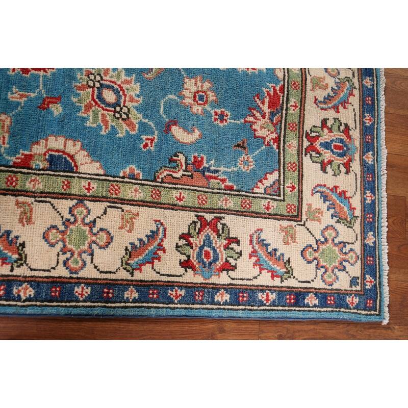 Blue Oushak Oriental Accent Rug Hand-Knotted Wool Carpet - 3'3" x 4'9"